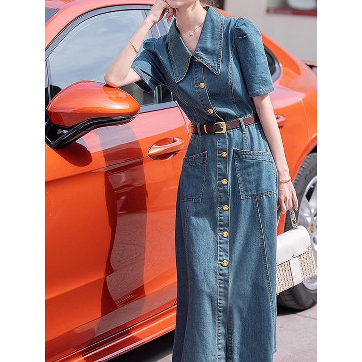 ベルト付き半袖デニムワンピース | Ulysses | 詳細画像5 