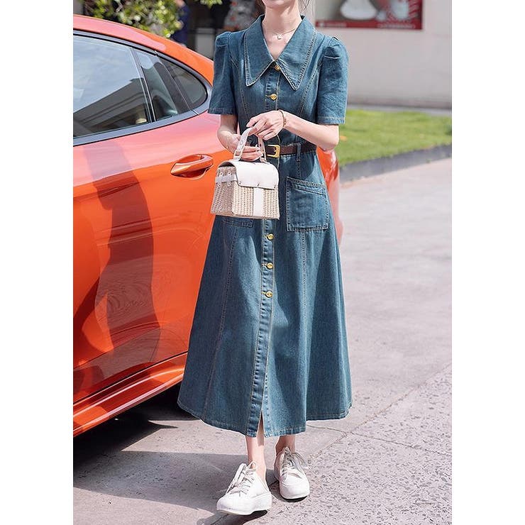 ベルト付き半袖デニムワンピース | Ulysses | 詳細画像7 