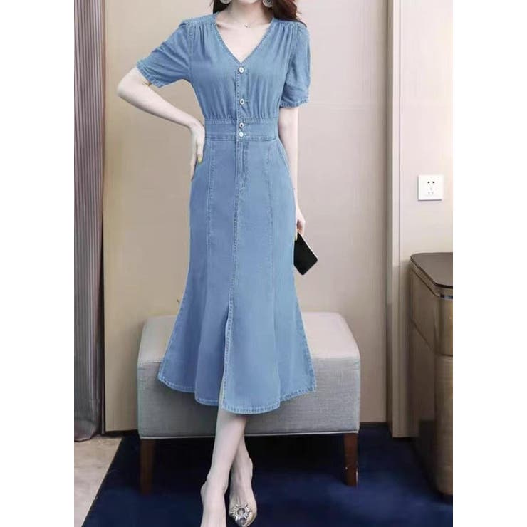 ブルー | デニムマーメイド フィッシュテールスワンピース | Ulysses