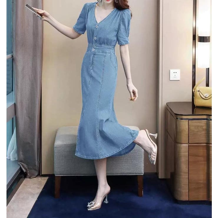 デニムマーメイド フィッシュテールスワンピース | Ulysses | 詳細画像1 