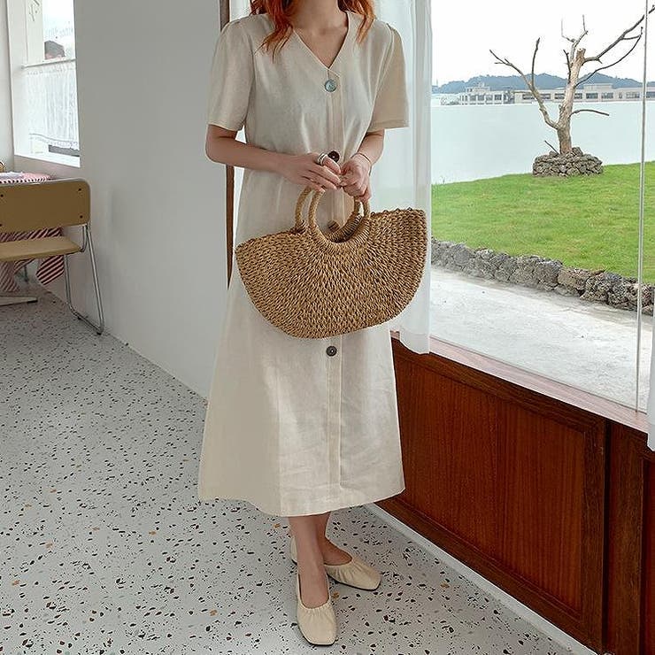 半袖Vネックシングルブレストワンピース | Ulysses | 詳細画像1 