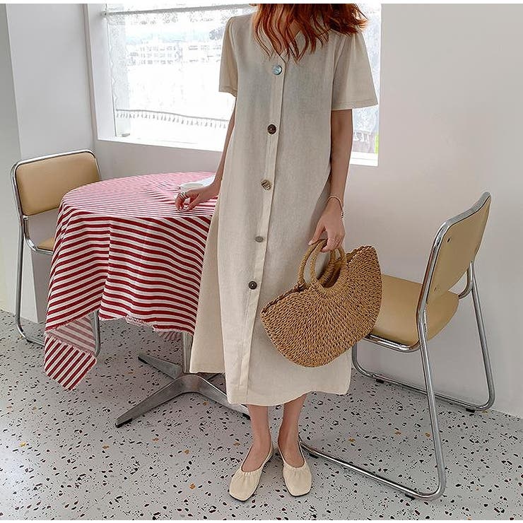 半袖Vネックシングルブレストワンピース | Ulysses | 詳細画像2 