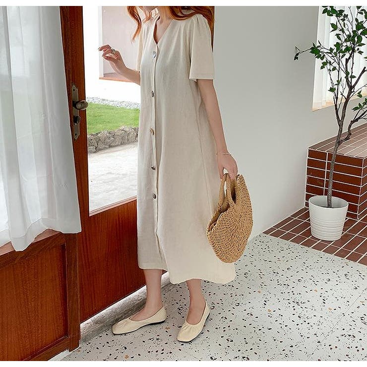 半袖Vネックシングルブレストワンピース | Ulysses | 詳細画像4 