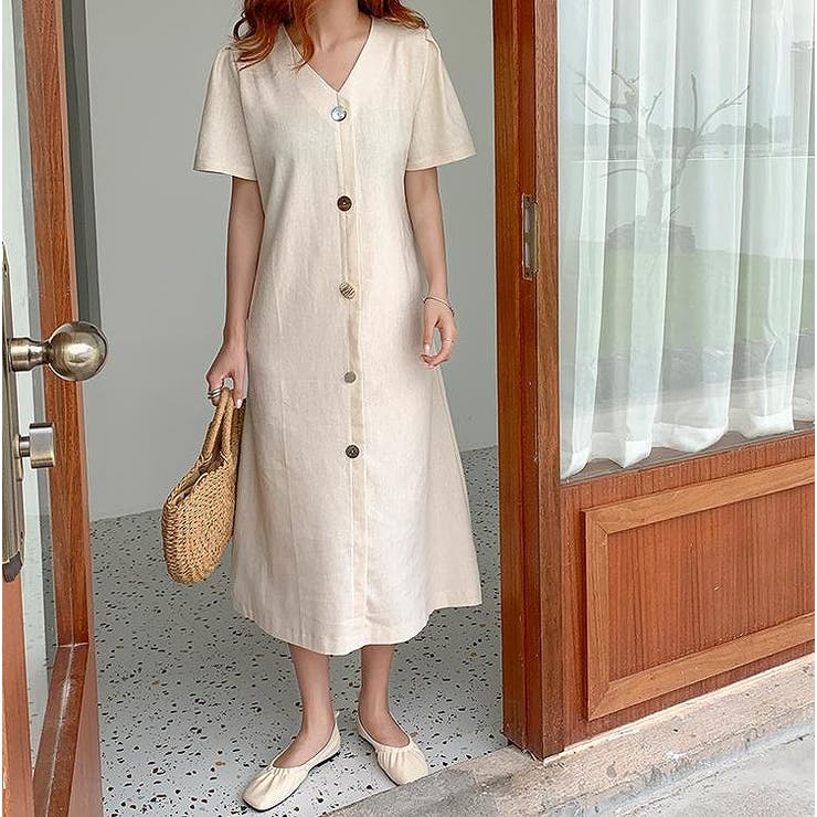 半袖Vネックシングルブレストワンピース | Ulysses | 詳細画像9 