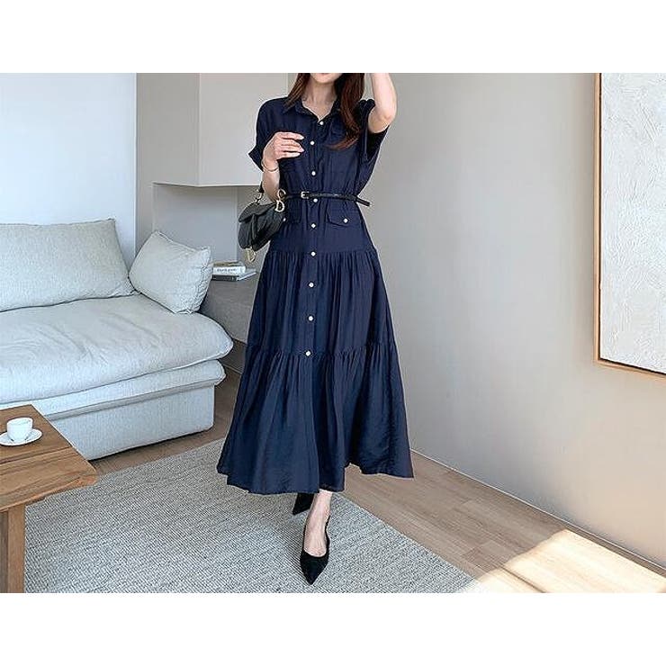 ベルト付き半袖ロングワンピース | Ulysses | 詳細画像1 