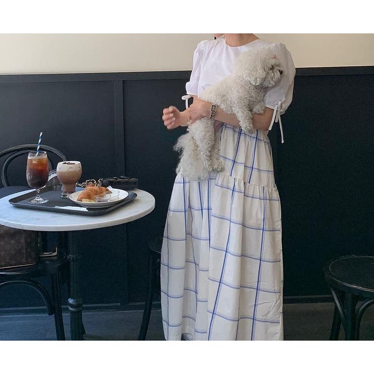 リボン切り替えチェック柄半袖ワンピース | Ulysses | 詳細画像3 