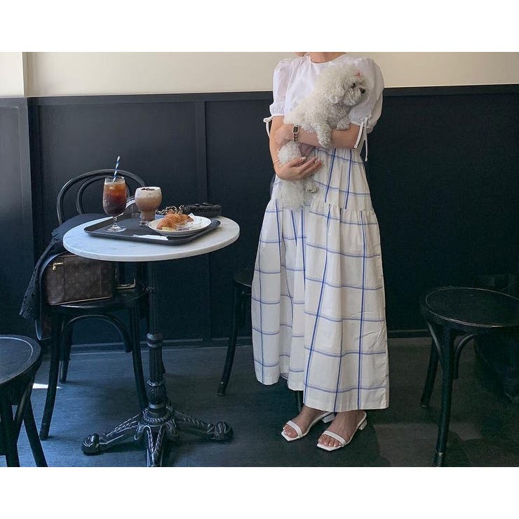 リボン切り替えチェック柄半袖ワンピース | Ulysses | 詳細画像4 