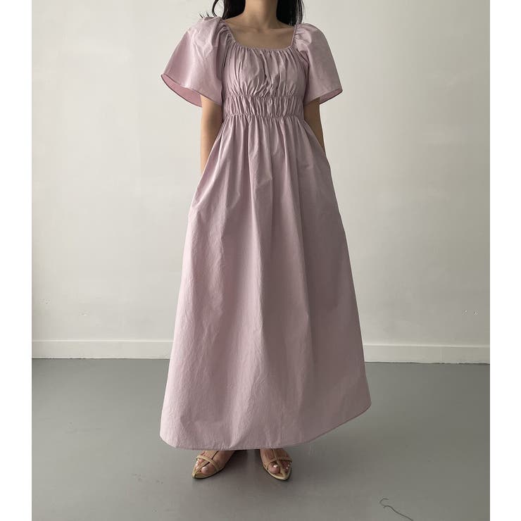 ボートネック/スクエアネックライン半袖ワンピース | Ulysses | 詳細画像1 