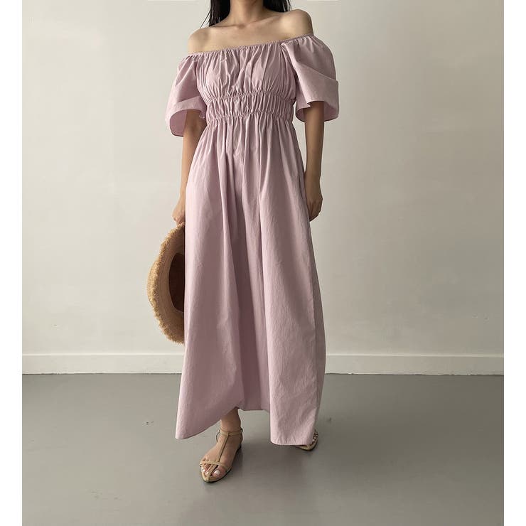 ボートネック/スクエアネックライン半袖ワンピース | Ulysses | 詳細画像3 