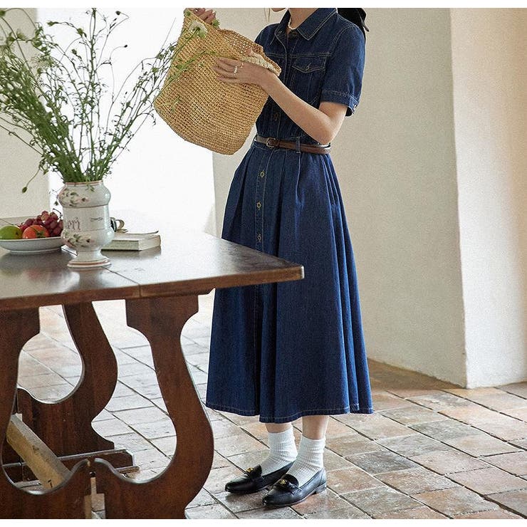 半袖シングルブレストデニムワンピース | Ulysses | 詳細画像2 