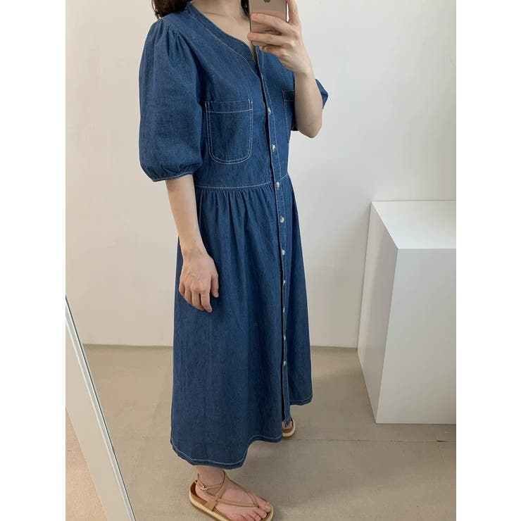 半袖シングルブレストデニムワンピース | Ulysses | 詳細画像8 