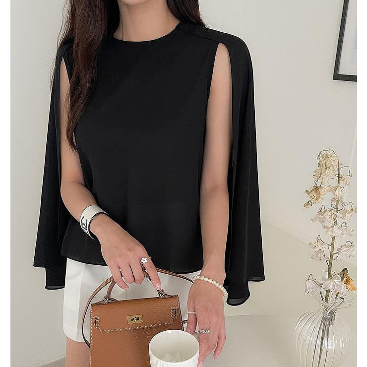 ブラック | マント着袖なしトップス | Ulysses