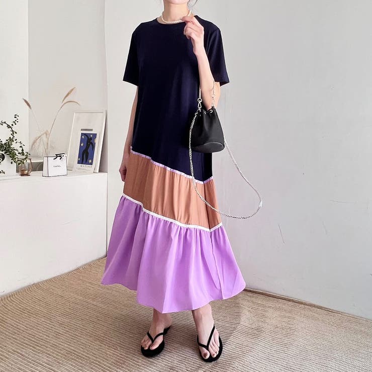 切り替え半袖ワンピース | Ulysses | 詳細画像1 