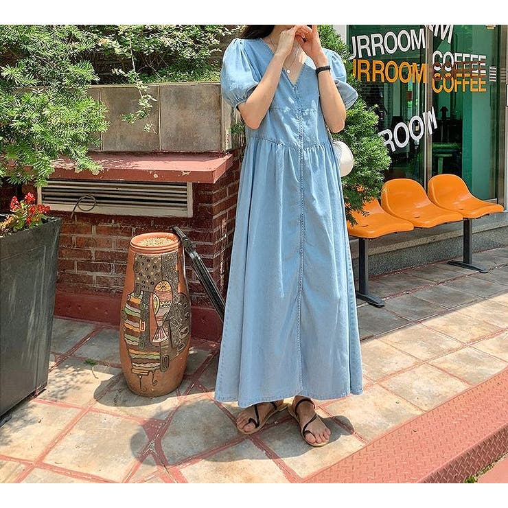 ライトブルー | デニム半袖ワンピース | Ulysses