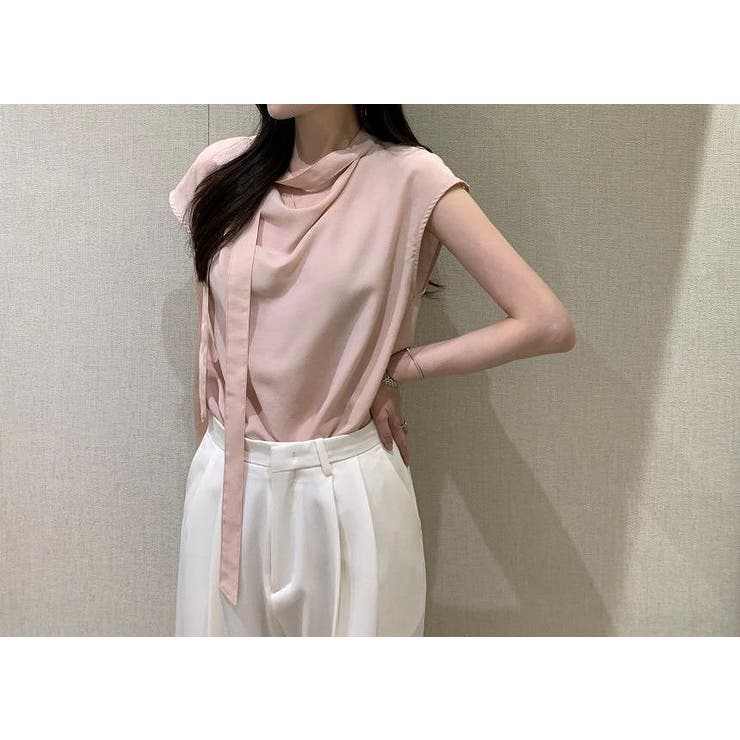 ピンク | リボン袖なしトップス | Ulysses