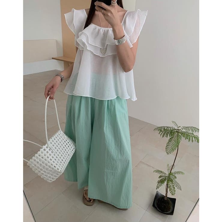 リボンフリル袖なしトップス | Ulysses | 詳細画像1 