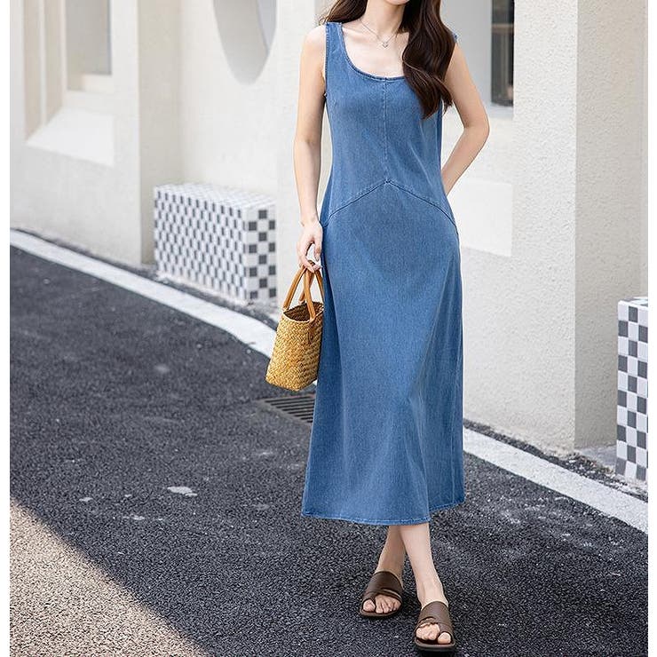 弾力性があるデニムベストワンピース | Ulysses | 詳細画像4 