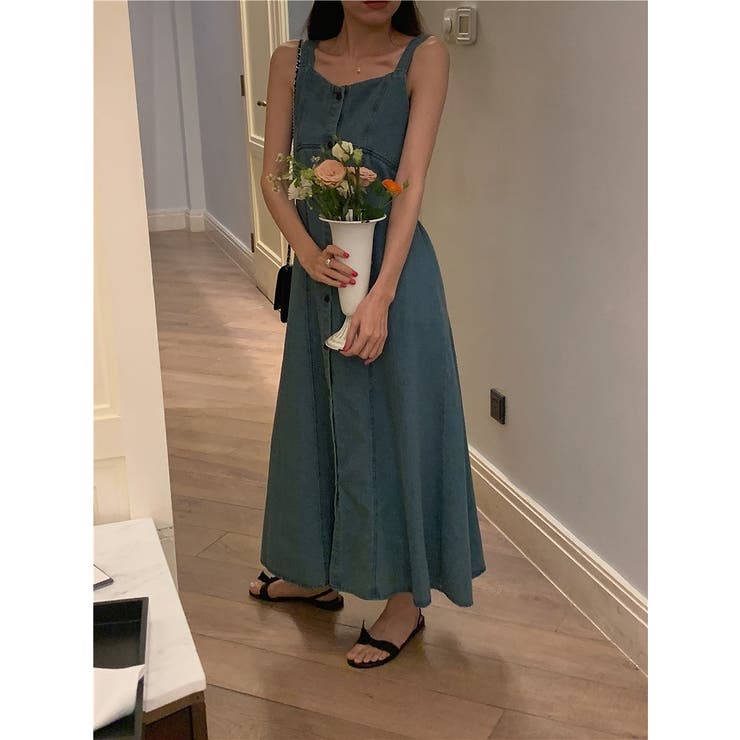 シングルブレストデニムストラップワンピース | Ulysses | 詳細画像3 