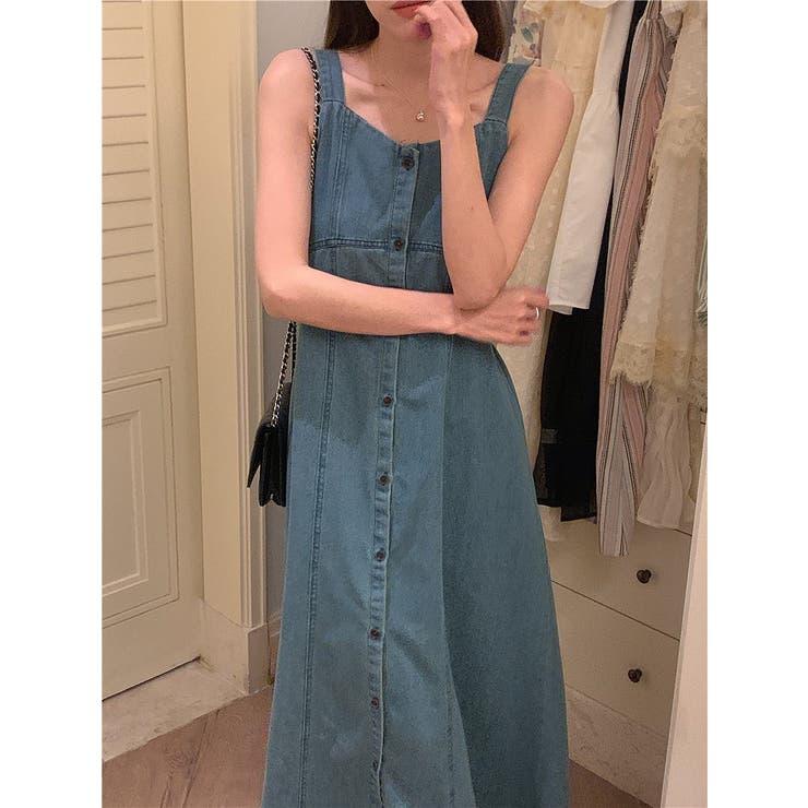 シングルブレストデニムストラップワンピース | Ulysses | 詳細画像4 