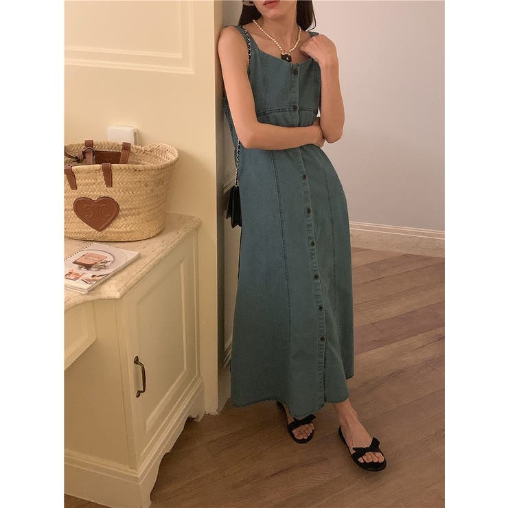 シングルブレストデニムストラップワンピース | Ulysses | 詳細画像9 