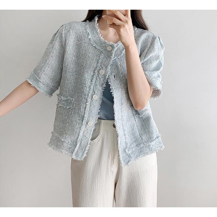 ショートジャケット S〜XL シングルブレスト シングルブレスト半袖ショートジャケット[品番：NTRW0010700