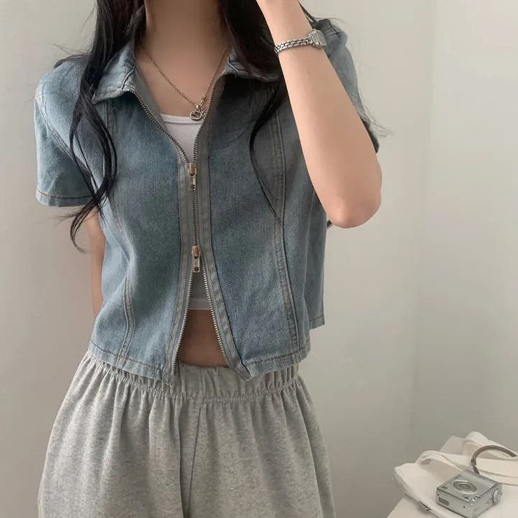 ブルー | 半袖ショートデニムシャツ | Ulysses