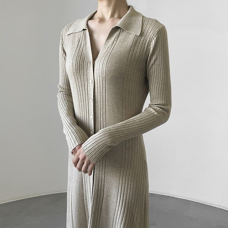 ボタンダウンニットワンピース | Ulysses | 詳細画像1 