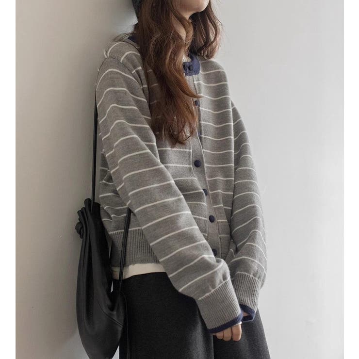 カラーコントラストの襟付きカーディガンジャケット | Ulysses | 詳細画像5 