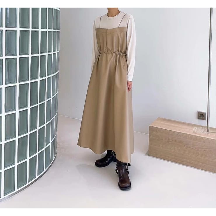 レイヤード風合成皮革ワンピース | Ulysses | 詳細画像1 