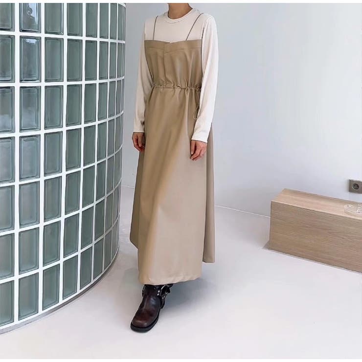 レイヤード風合成皮革ワンピース | Ulysses | 詳細画像3 