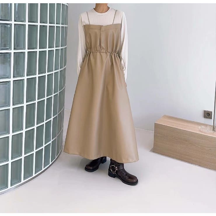 レイヤード風合成皮革ワンピース | Ulysses | 詳細画像4 