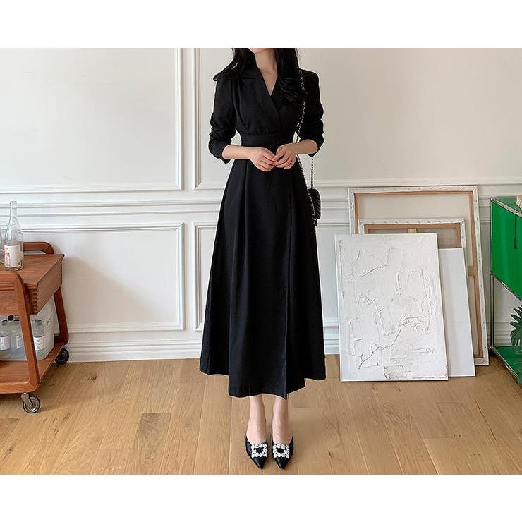 ブラック | 襟付き長袖ワンピース | Ulysses