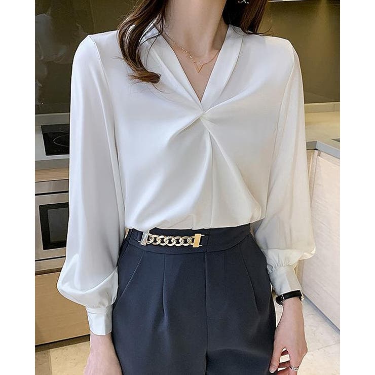 ホワイト | Vネック長袖シャツ | Ulysses