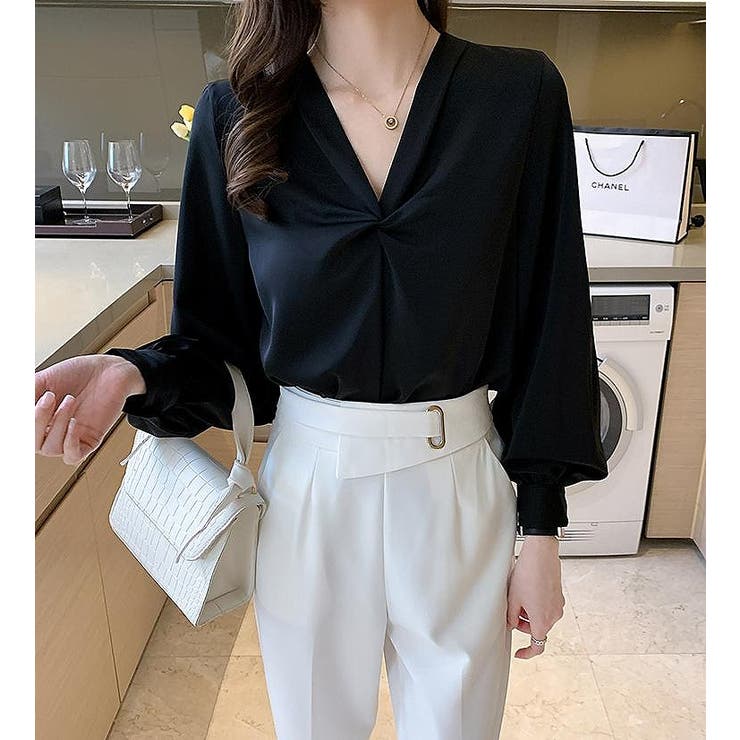 ブラック | Vネック長袖シャツ | Ulysses