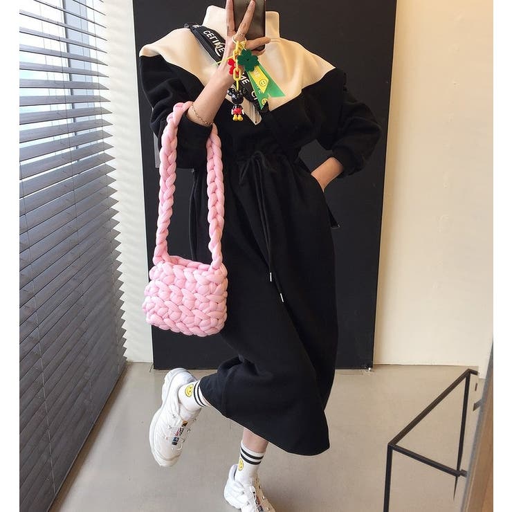 スタンドカラースウェット切り替えワンピース | Ulysses | 詳細画像6 