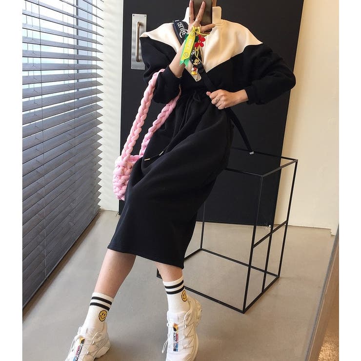 スタンドカラースウェット切り替えワンピース | Ulysses | 詳細画像7 