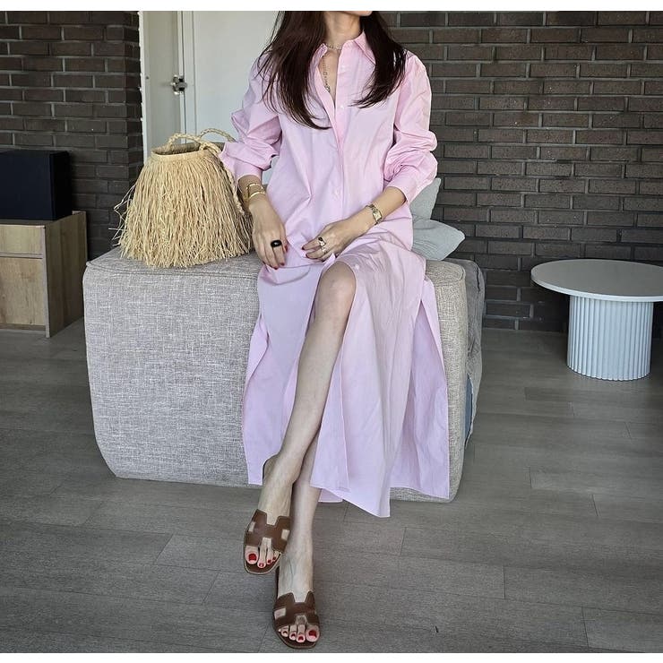 ピンク | 長袖シャツワンピース | Ulysses