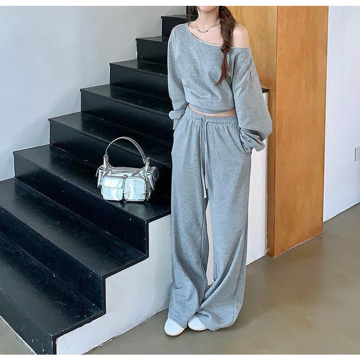 スウェットオフショルダートップスワイドパンツセットアップ | Ulysses | 詳細画像2 