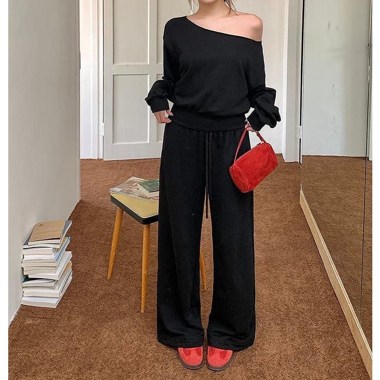 スウェットオフショルダートップスワイドパンツセットアップ | Ulysses | 詳細画像5 