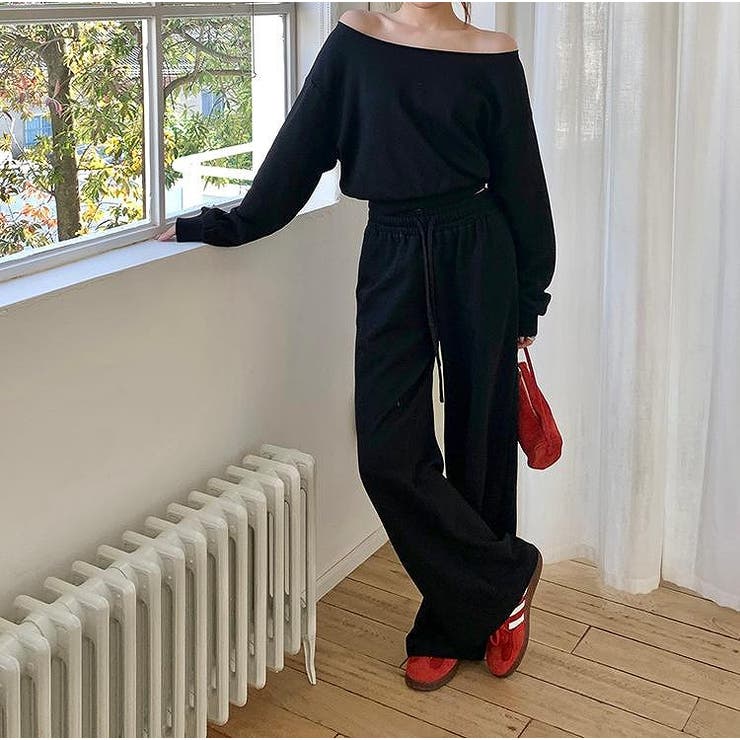 スウェットオフショルダートップスワイドパンツセットアップ | Ulysses | 詳細画像6 