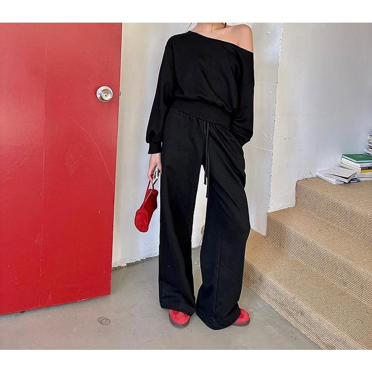 スウェットオフショルダートップスワイドパンツセットアップ | Ulysses | 詳細画像7 