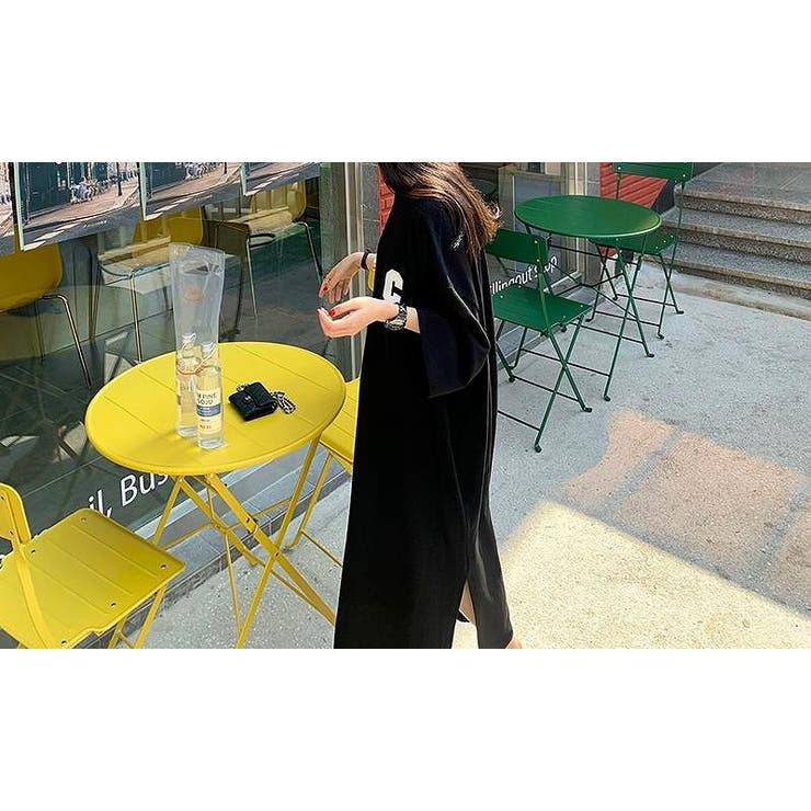 ブラック | スリークオータースリーブスウェットワンピース | Ulysses