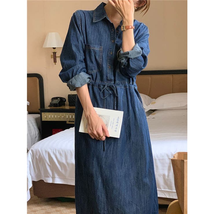 デニムリボン長袖ワンピース | Ulysses | 詳細画像2 