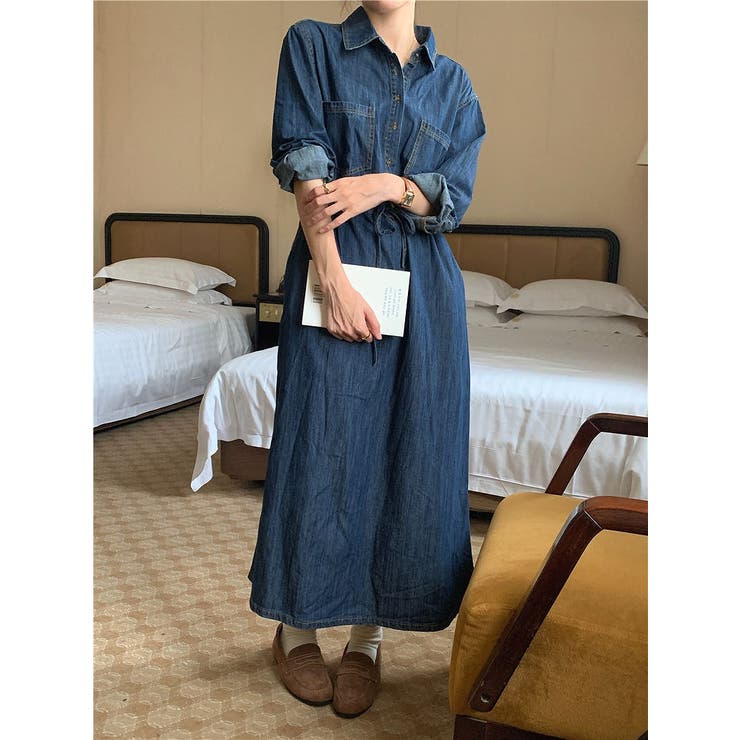 デニムリボン長袖ワンピース | Ulysses | 詳細画像3 