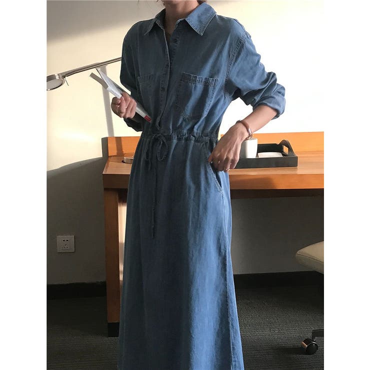 デニムリボン長袖ワンピース | Ulysses | 詳細画像4 