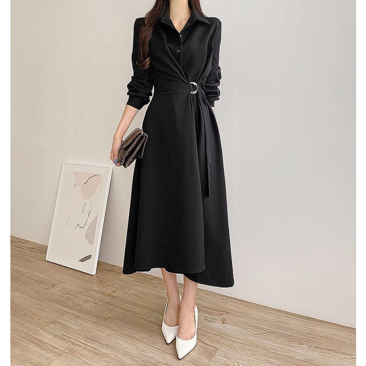 ブラック | 長袖シャツワンピース | Ulysses