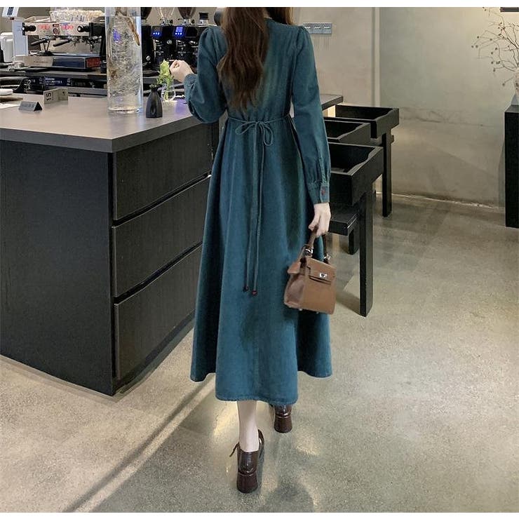 デニムシングルブレスト長袖ワンピース | Ulysses | 詳細画像9 