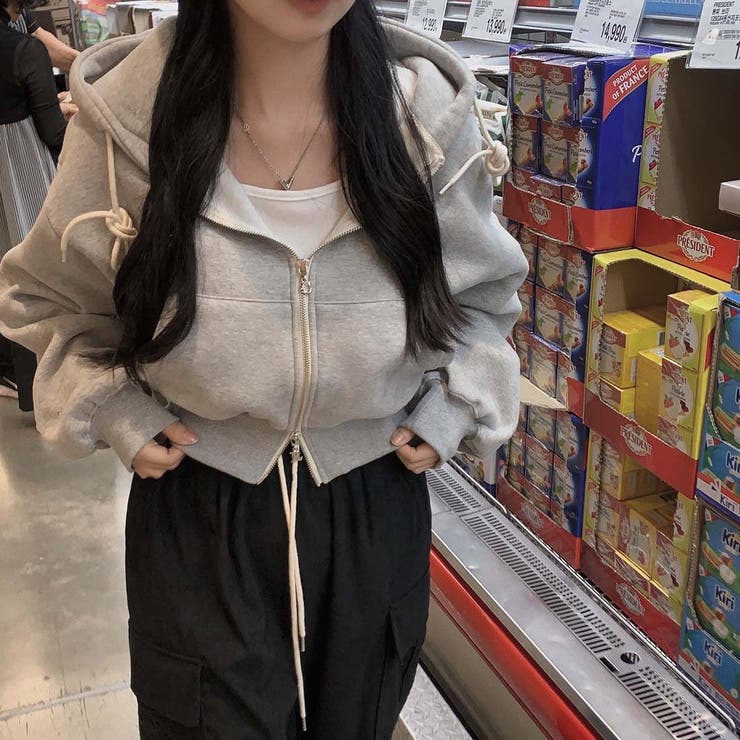 フード付きジップ付きスウェットショートジャケット | Ulysses | 詳細画像1 