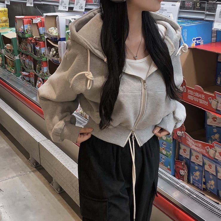 フード付きジップ付きスウェットショートジャケット | Ulysses | 詳細画像2 