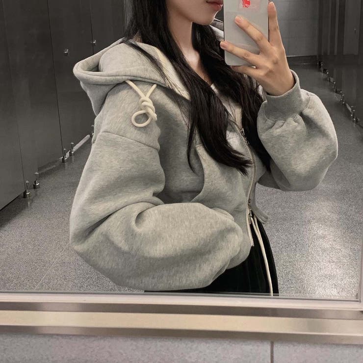 フード付きジップ付きスウェットショートジャケット | Ulysses | 詳細画像3 